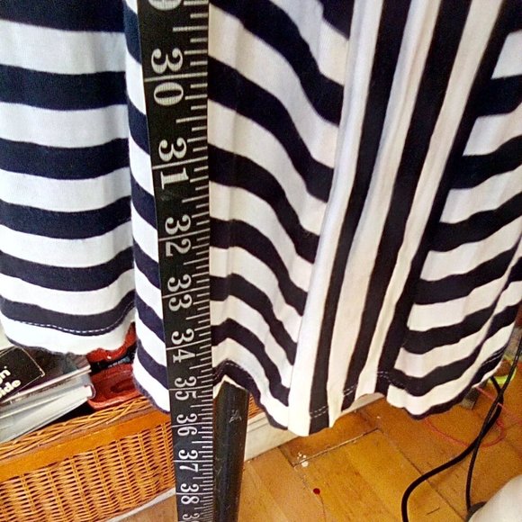 2 - - Casual dress from Loft,size small black and white stripes B1 - Picture 6 of 7